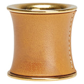 エルメス 筒型 スカーフリング ゴールド ベージュ メッキ レザー レディース HERMES 【中古】